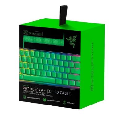 Imagen de SET DE 120 TECLAS RAZER GREEN PARA TECLADOS MECANICOS OPTICOS - INCLUYE CABLE ORIGINAL