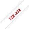 Imagen de CINTA GENÉRICA BROTHER TZE-232 12MM 8M LAMINADA ROJO/BLANCO