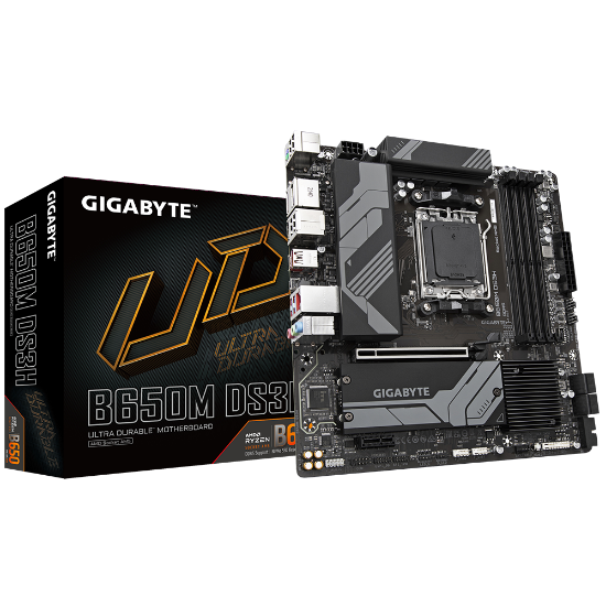 Imagen de MAINBOARD GIGABYTE B650M DS3H - SOCKET AM5 PARA RYZEN 7000 - DUAL DDR5