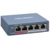 Imagen de SWITCH ETHERNET PARA ESCRITORIO DE 5 PUERTOS 10/100 4X RJ45 POE + 1X RJ45 HIKVISION DS-3E1105P-EI/M