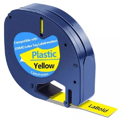 Imagen de CINTA GENERICA COMPATIBLE DYMO LETRATAG AMARILLA 91332 12MM 4M