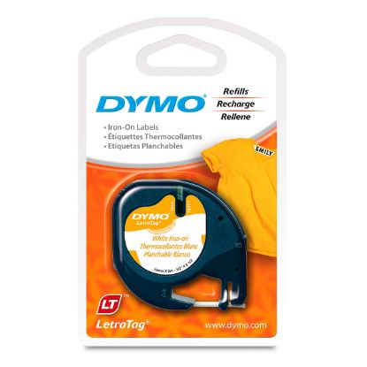 Imagen de CINTA ORIGINAL DYMO 18771 BLANCA LETRATAG PLANCHABLE PARA TELA 12MM X 2M