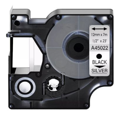 Imagen de CINTA GENERICA PARA DYMO D1 45022 12MM X 7M - PLATEADO