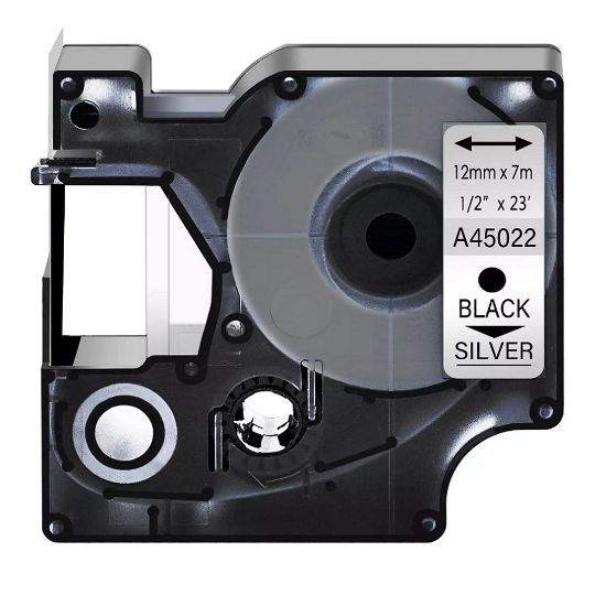 Picture of CINTA GENERICA PARA DYMO D1 45022 12MM X 7M - PLATEADO