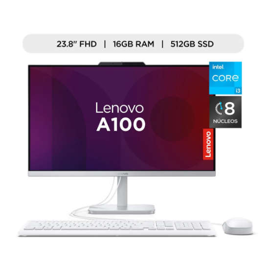 Picture of ALL IN ONE LENOVO A100 23.8” INTEL CORE I3-N305 - 16GB RAM - 512GB SSD - TECLADO Y MOUSE - GRIS