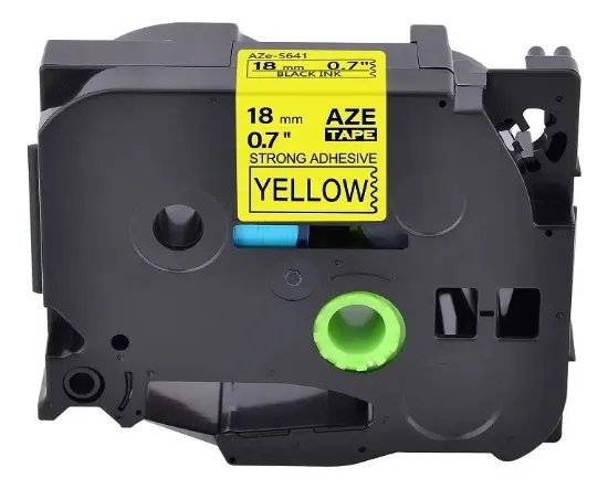 Imagen de CINTA GENERICA BROTHER TZE-641 18MM 8M LAMINADA NEGRO/AMARILLO