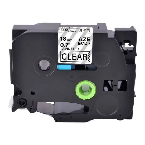 Imagen de CINTA GENERICA BROTHER TZE-141 18MM 8M LAMINADA NEGRO/TRANSPARENTE