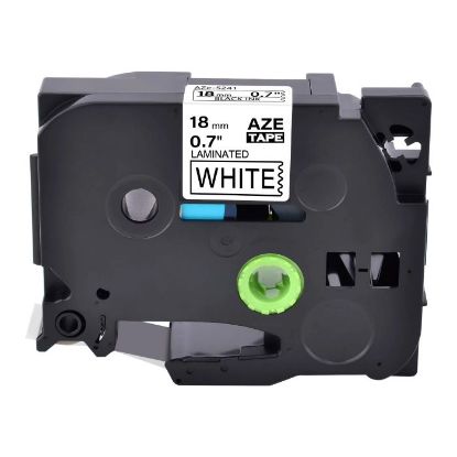 Imagen de CINTA GENERICA BROTHER TZE-S241 18MM 8M LAMINADA NEGRO/BLANCO