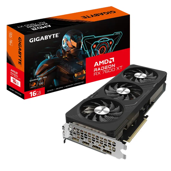 Imagen de TARJETA DE VIDEO GIGABYTE RADEON XT GAMING RX 7600 16GB GDDR6 - 128 BITS - 3 VENTILADORES - HDMI