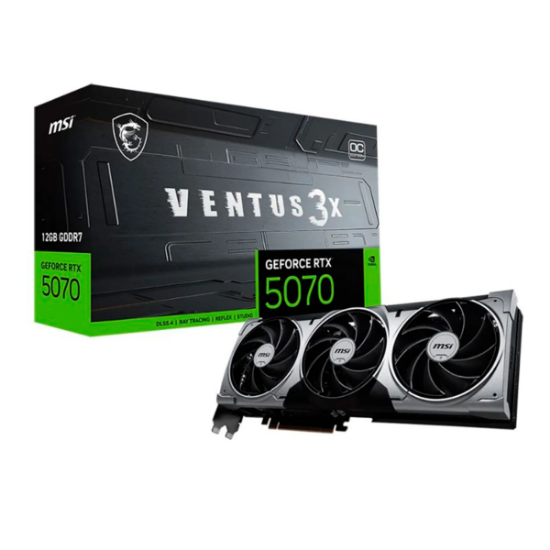 Imagen de TARJETA DE VIDEO MSI GEFORCE RTX 5070 VENTUS X3 12GB GDDR7 - 2557MHZ - DP - HDMI