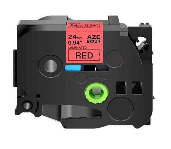 Imagen de CINTA GENERICA BROTHER TZE-451 24MM 8M LAMINADA NEGRO/ROJO