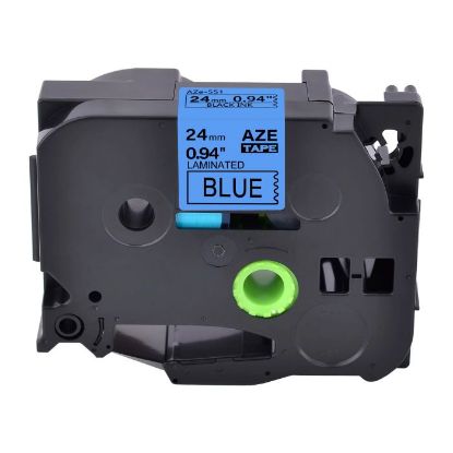 Imagen de CINTA GENERICA LAMINADA BROTHER TZE-551 24MM - 8M NEGRO/AZUL