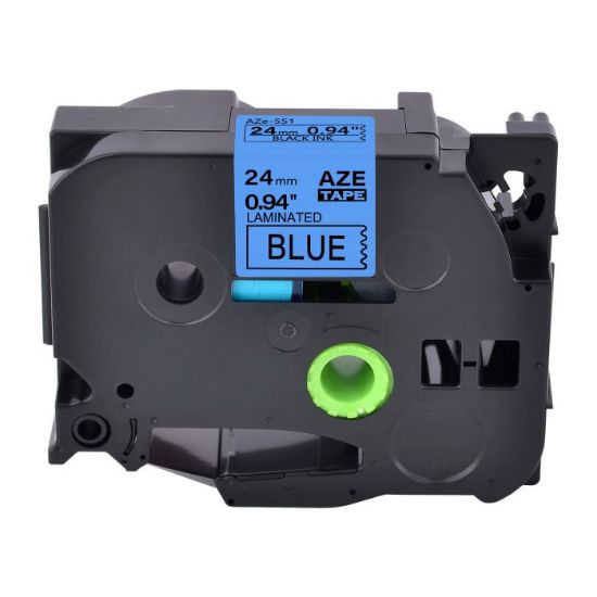 Imagen de CINTA GENERICA LAMINADA BROTHER TZE-551 24MM - 8M NEGRO/AZUL