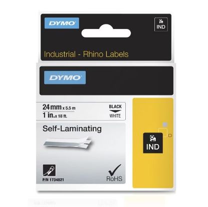 Imagen de CINTA DYMO RHINO 1734821 VINYL AUTO LAMINABLE BLANCO 24MM