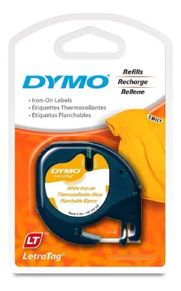 Imagen de CINTA GENÉRICA DYMO 18771 BLANCA LETRATAG PLANCHABLE PARA TELA 12MM X 2M