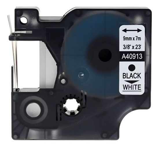 Imagen de CINTA GENERICA PARA DYMO D1 40913 9MM X 7M NEGRO - BLANCO