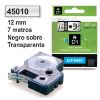 Imagen de CINTA ORIGINAL DYMO D1 45010 12MM X 7M NEGRO - TRANSPARENTE 