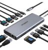 Imagen de HUB 14 EN 1 USB C ZMUIPNG USB 3.0 - HDMI - DP – RJ45 - 3.5MM