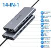 Imagen de HUB 14 EN 1 USB C ZMUIPNG USB 3.0 - HDMI - DP – RJ45 - 3.5MM