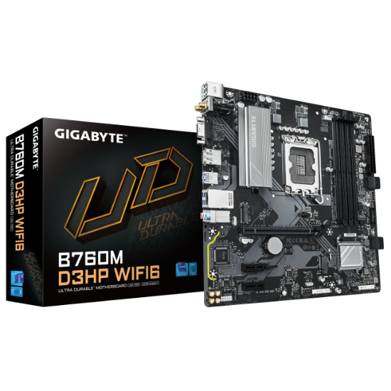 Imagen de MAINBOARD GIGABYTE B760 D3HP WIFI 6 LGA1700 14VA 13VA 12VA DDR5 7600MHZ 