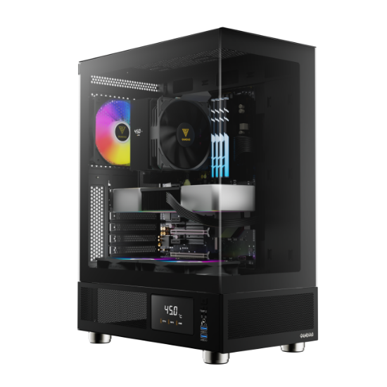 Imagen de CASE CHASIS DE MEDIA TORRE GAMDIAS ATLAS E1 - VIDRO TEMPLADO - 3 VENTILADORES - MONITOR 