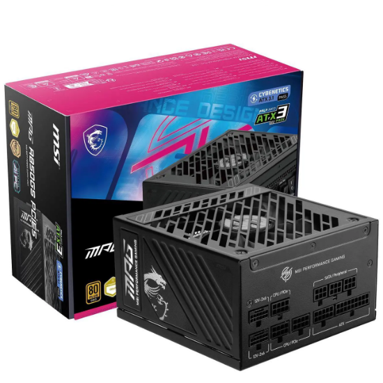 Imagen de FUENTE DE PODER CERTIFICADA MSI MPG A1000GS PCIE 80 PLUS GOLD 1000W