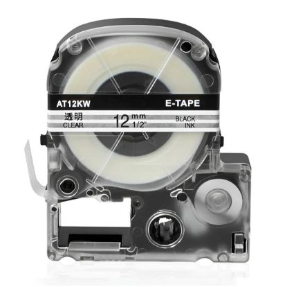 Imagen de CINTA ETIQUETA GENERICA TRANSPARENTE 12MM 8M PARA EPSON LABELWORKS LW-400 LW-300 LW-700