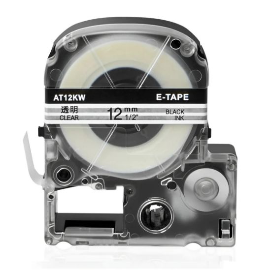 Imagen de CINTA ETIQUETA GENERICA TRANSPARENTE 12MM 8M PARA EPSON LABELWORKS LW-400 LW-300 LW-700