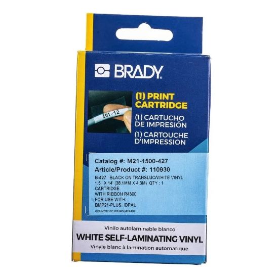 Imagen de CINTA BRADY M21-1500-427 VINYL BLANCO AUTO LAMINADA PARA BMP21-LAB / BMP21-PLUS