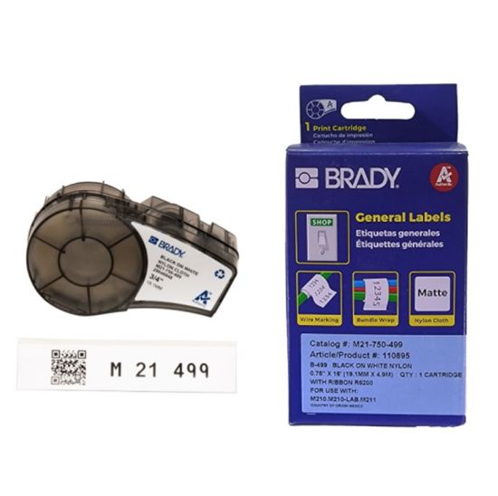 Imagen de CINTA ORIGINAL BRADY NYLON 3/4 - M21-750-499 19MM - 4.88M NEGRO - BLANCO