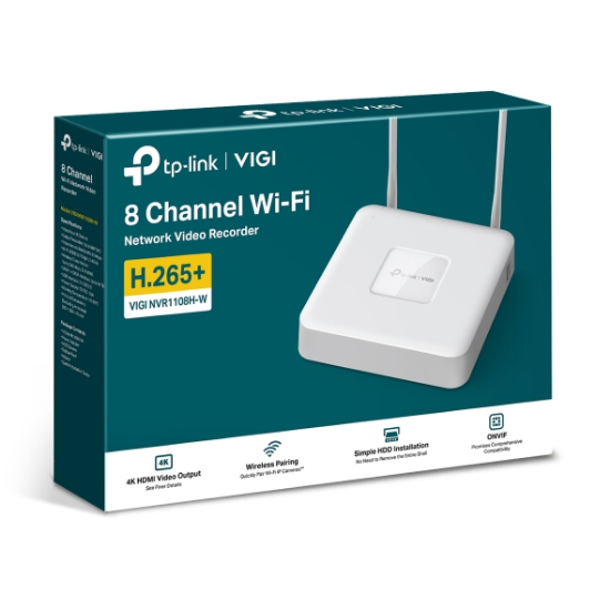 Imagen de NVR GRABADOR DE VIDEO TP-LINK VIGI 1108H-W - WIFI 8 CANALES DESALIU - 4K SATA