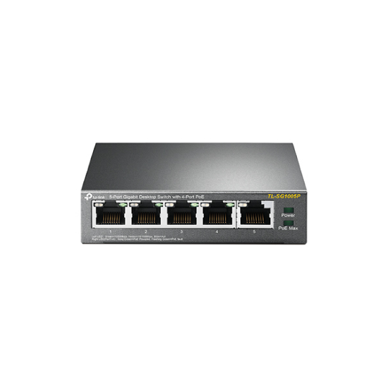 Imagen de SWITCH TP-LINK SG1005P 5 PUERTOS GIGABIT 4 PUERTOS POE - RJ45