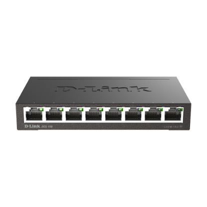 Imagen de SWITCH D-LINK DGS-108 - 8 PUERTOS GIGABIT - PLUG AND PLAY - RJ45