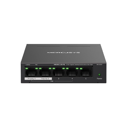 Imagen de SWITCH MERCUSYS MS105GP 5 PUERTOS GIGABIT - 4 POE - METAL