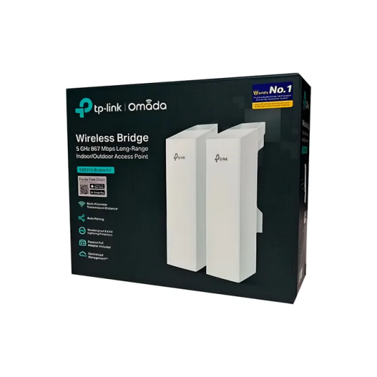 Imagen de ACCESS POINT TP-LINK EAP215 BRIDGE KIT - 5KM ALCANCE - WIFI6 - POE