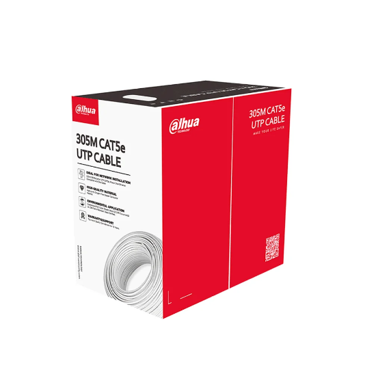 Imagen de ROLLO DE CABLE UTP DAHUA CAT 5E - 24 AWG - 305 MEROS COBRE - BLANCO