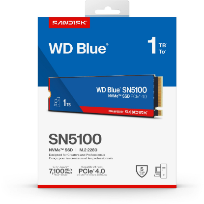 Imagen de UNIDAD DE ESTADO SOLIDO WD BLUE SN5100 1TB NVME SSD M.2 2280 - PCIE GEN 4.0