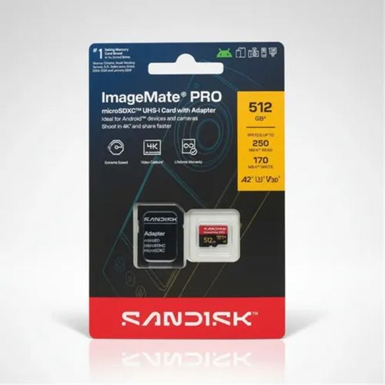 Imagen de MICROSD XC UHS-I SANDISK IMAGEMATE PRO 512GB 4K 200MB/S
