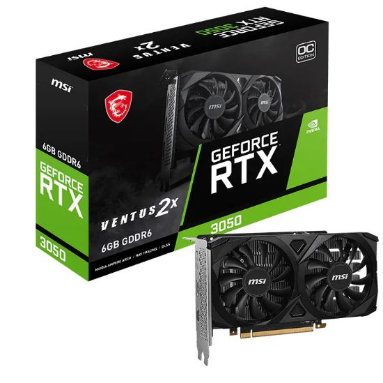 Imagen de TARJETA DE VIDEO MSI GEFORCE RTX 3050 VENTUS 2X 6G OC 6GB GDDR6