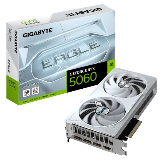 Imagen de TARJETA DE VIDEO GIGABYTE GEFORCE RTX 5060 EAGLE OC ICE 8G 8GB GDDR7 - 3 DP - 1 HDMI