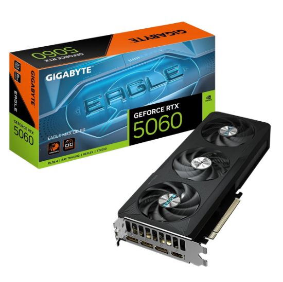Imagen de TARJETA DE VIDEO GIGABYTE GEFORCE RTX 5060 EAGLE MAX OC 8G 8GB GDDR7 - 3 DP - 1 HDMI