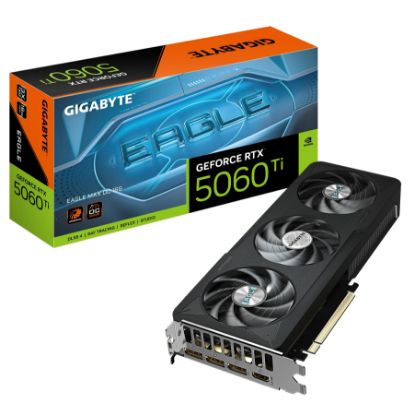 Imagen de TARJETA DE VIDEO GIGABYTE GEFORCE RTX 5060 Ti EAGLE MAX OC 16G 16GB GDDR7 - 3 DP - 1 HDMI