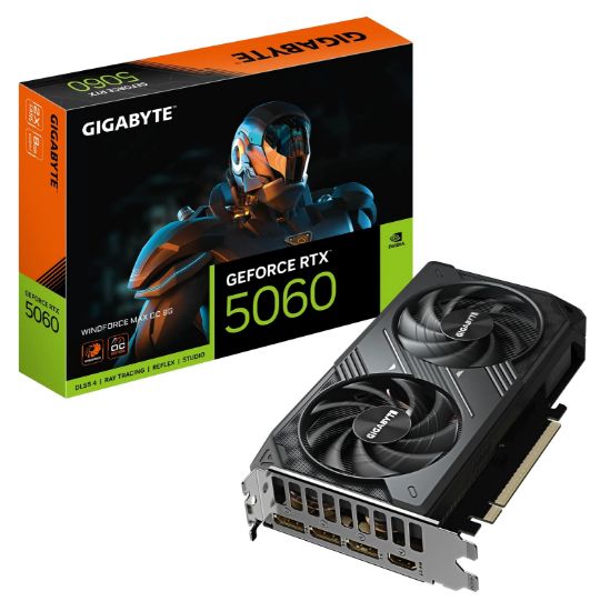 Imagen de TARJETA DE VIDEO GIGABYTE GEFORCE RTX 5060 WINDFORCE MAX OC 8G 8GB GDDR7 - 3 DP - 1 HDMI
