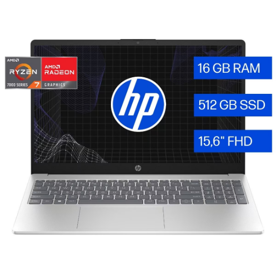 Imagen de LAPTOP HP 15-FC0372LA AMD RYZEN 7 7730U - 16GB RAM DDR4 - 15,6" - 512GB SSD - HDMI - USB