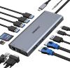 Imagen de HUB 14 EN 1 PARA APPLE USB C ABIWAZY USB 3.0 - HDMI - VGA – RJ45 - 3.5MM