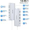 Imagen de HUB 14 EN 1 PARA APPLE USB C ABIWAZY USB 3.0 - HDMI - DP - RJ45 - 3.5MM